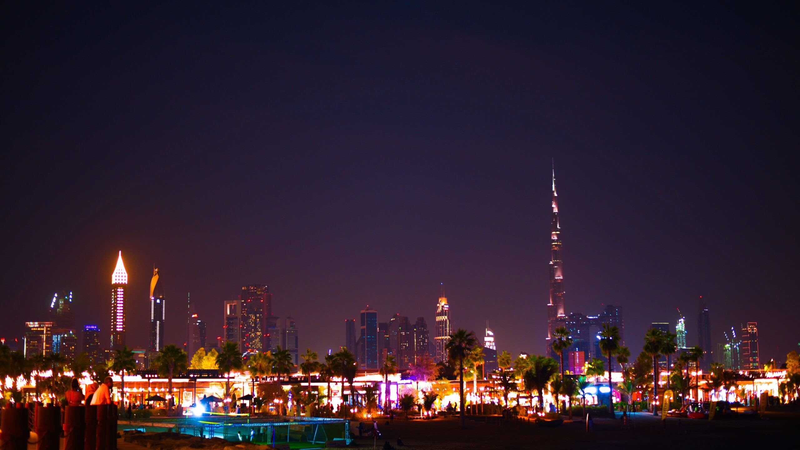Dubai skyline at night